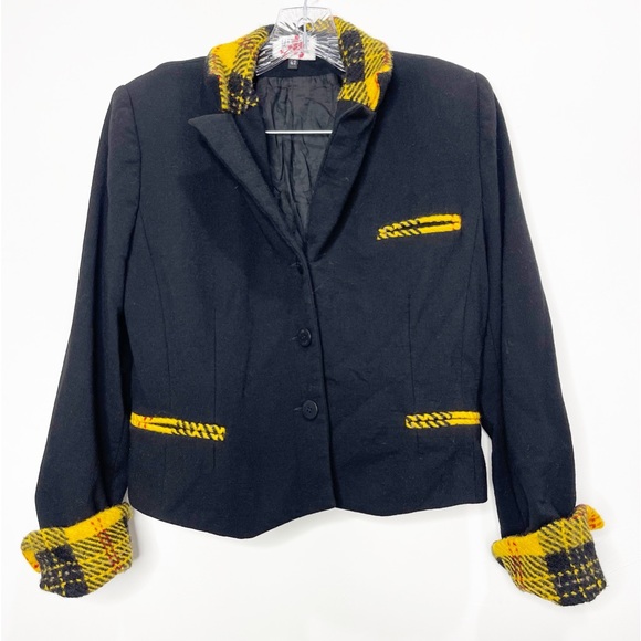 Vintage Clueless Blazer Inspired 90s Wool Blazer Size 10 (Size 42 FR) - Picture 2 of 8